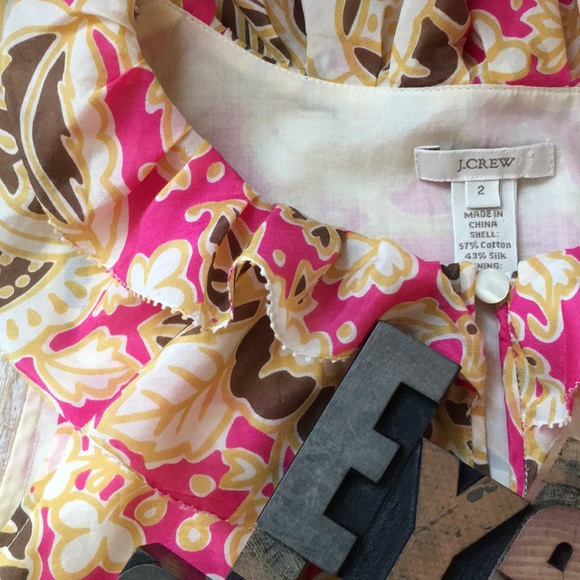 J. CREW Ruffle Neck Sleeveless Floral Print Top - Picture 3 of 12